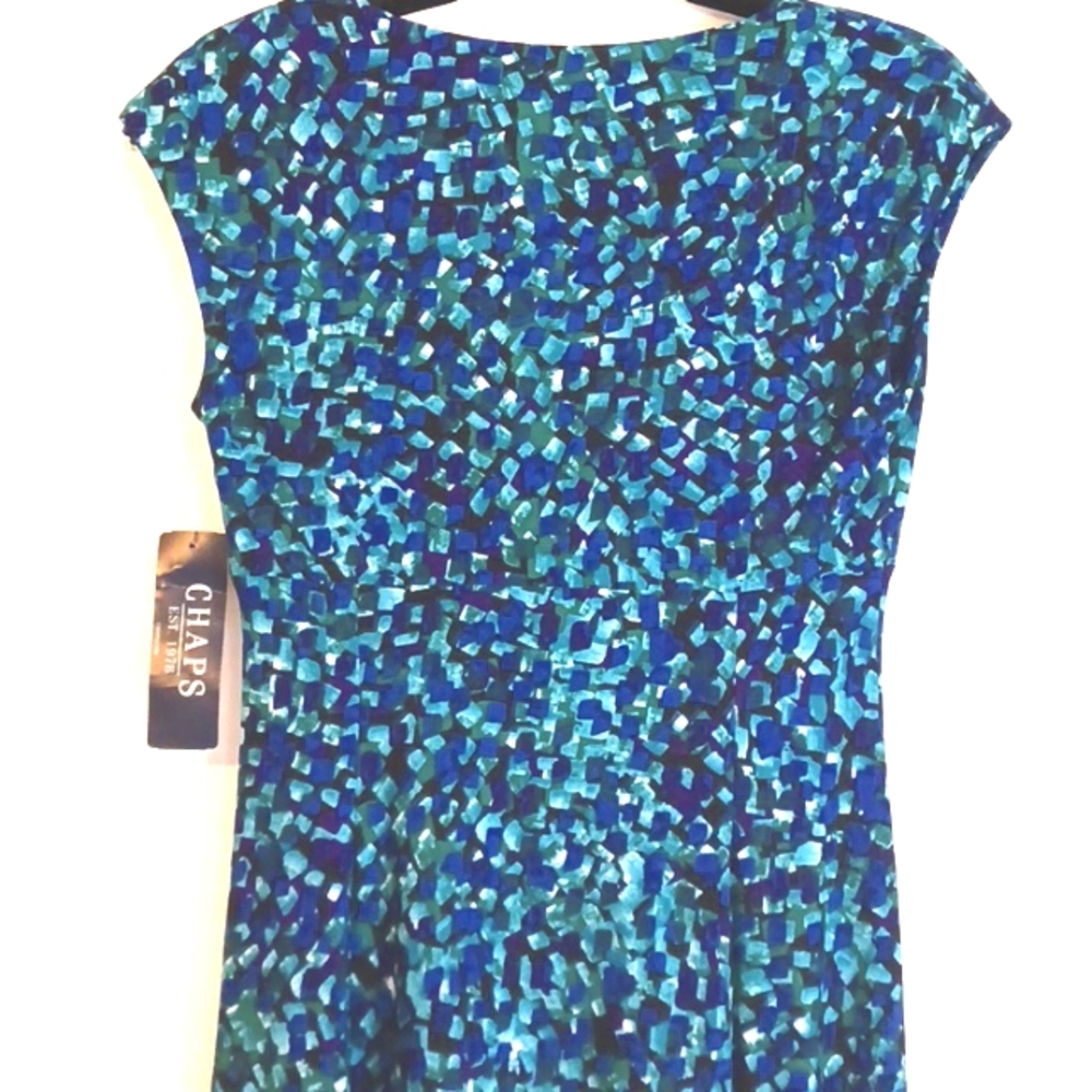 Chaps "Turquoise" Random Pattern Dress in Size Small (NWT) - Picture 4 of 6